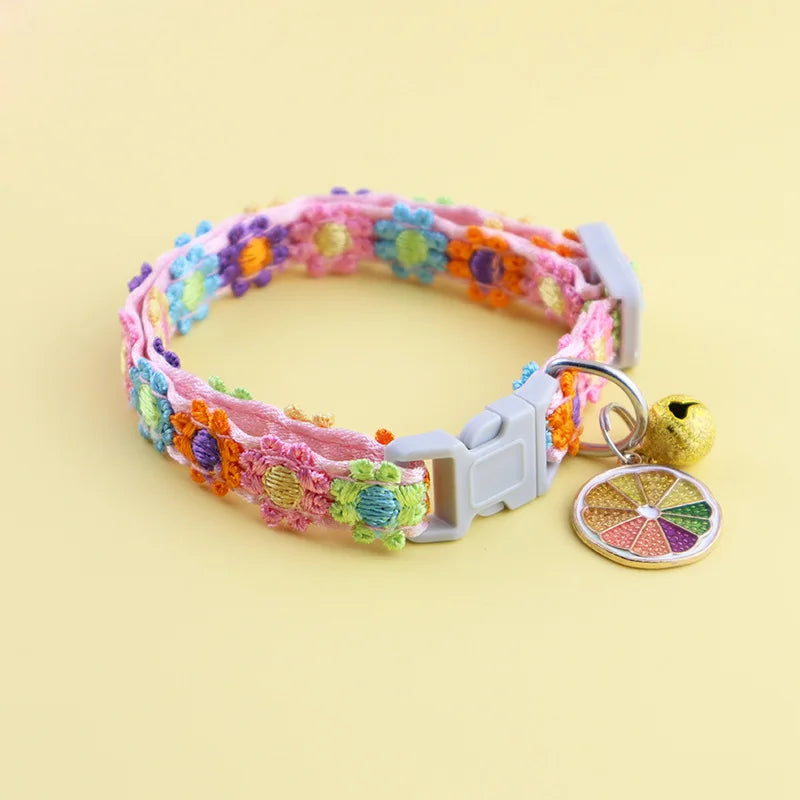 Para collar de gato Airtag con colgante de corazón para niña, gato, bonito, flor, funda de posicionamiento, collar de gato, gatito, cachorro, conejo, sin Airtag