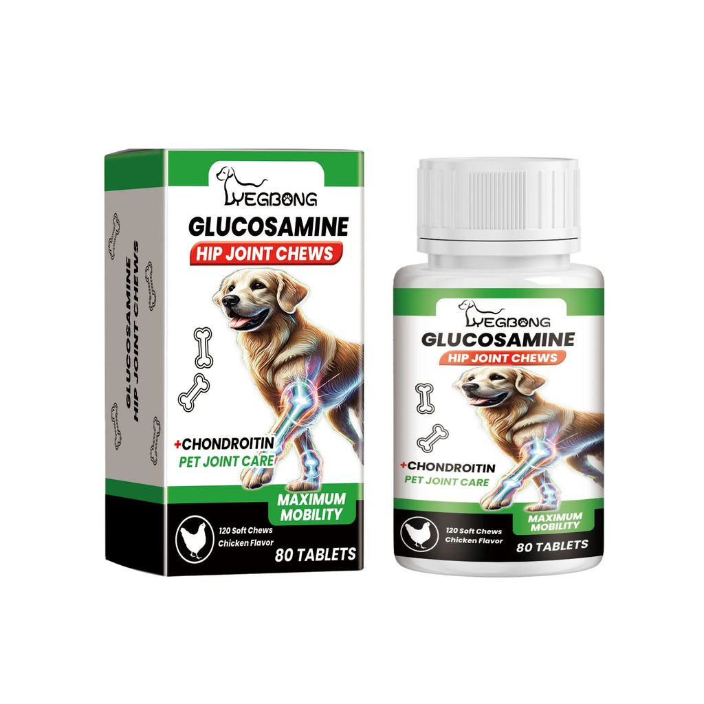 Comprimés pour les articulations du chien, favorisent la mobilité articulaire, stimulent la vitalité, maintiennent la santé du cartilage, soutien nutritionnel quotidien pour les chiens