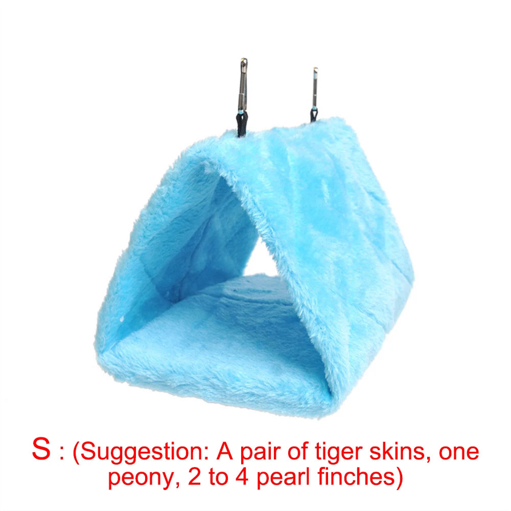 1PC Parrot Triangle Hammock - Pure Color Parrot Parrotlet Winter Warmth Cotton Nest Hanging Cage Hanging Suspension Nest