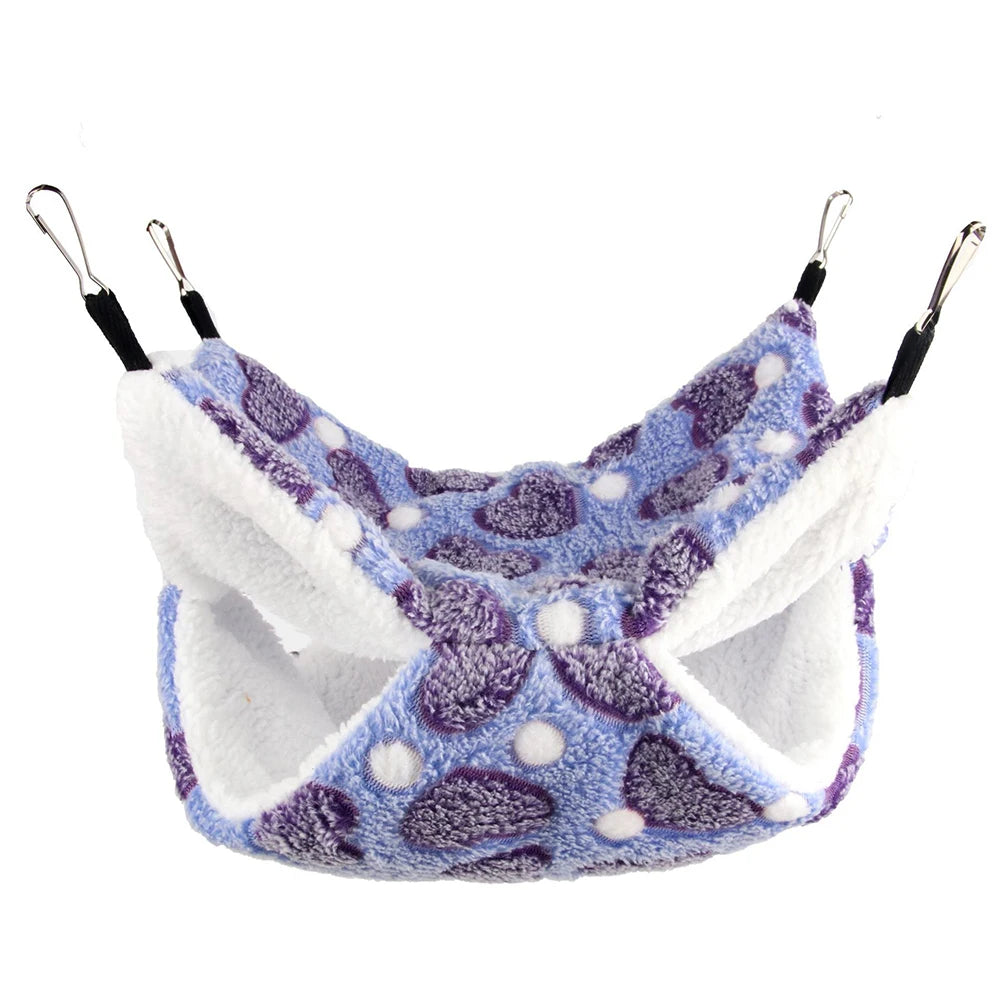 1PC Winter Warm Double-Layer Hammock Small Pet Hammock Suspended Squirrel Sleeping Bag Pet Supplies Hamster Hammock