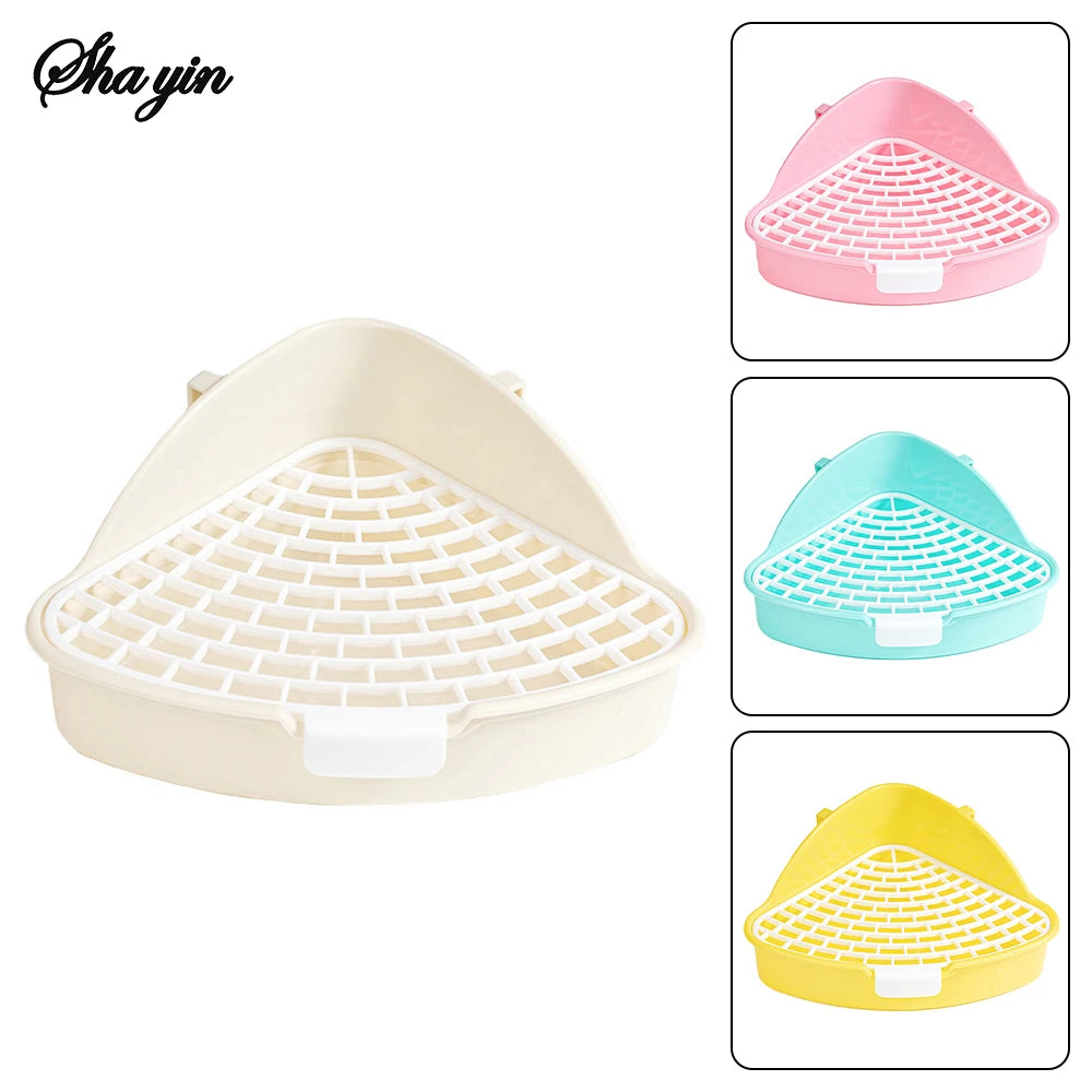 1PC Triangle Potty Corner Litter Box for Small Animals for Rabbits and Hamsters Design Easy to Space-Saving Toilet Tray