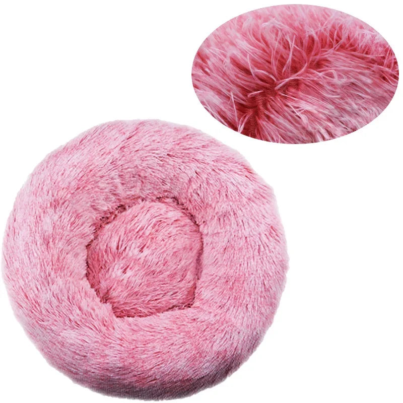 40-90cm 6 Tailles Lit Rond pour Animaux de Compagnie Grand Lit pour Chien Lit Super Doux pour Chat Niche en Peluche pour Chien Moyen Hiver Chaud Couchage