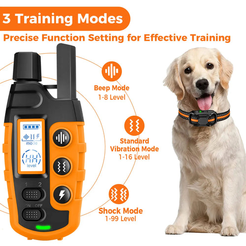 Collar de adiestramiento eléctrico para perros de 3300 pies con control remoto, resistente al agua, para mascotas de 5 a 120 libras con descarga y vibración