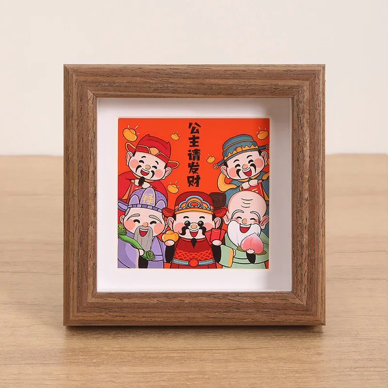 10*10cm Picture Frame Natural Woodgrain Wall Hanging Large Picture Frame for Photos Posters Art Prints（random Style）