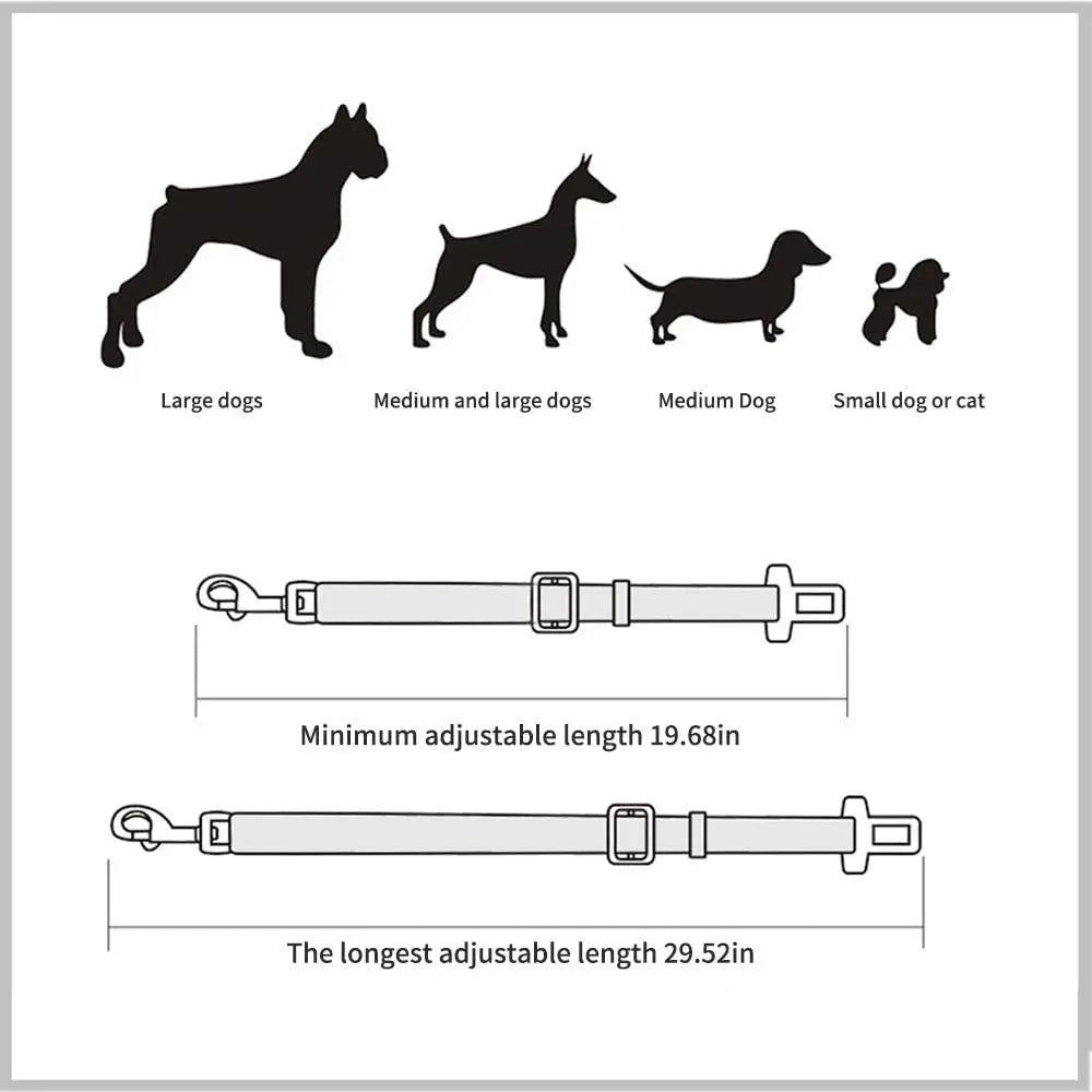 Ceinture de sécurité réglable pour chien et chat, attache de sécurité pour animal de compagnie, laisse et clip de traction, colliers et accessoires pour chien.