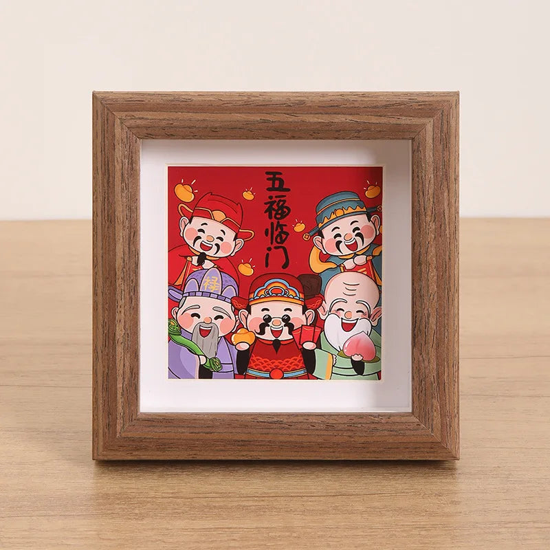 10*10cm Picture Frame Natural Woodgrain Wall Hanging Large Picture Frame for Photos Posters Art Prints（random Style）