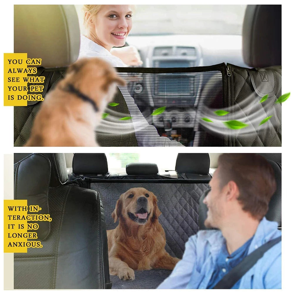 1PC Winter Dog Seat Cover for Back Seat, Waterproof with Mesh Window, Scratch Prevent Anti-slip Dog Car Hammock, Standard