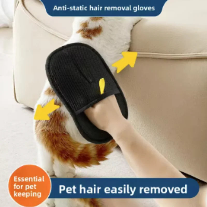 Gants réutilisables pour retirer les poils d'animaux, gants de toilettage double face pour canapé, tapis, maison, outil de ramassage des poils d'animaux, accessoires pour animaux de compagnie
