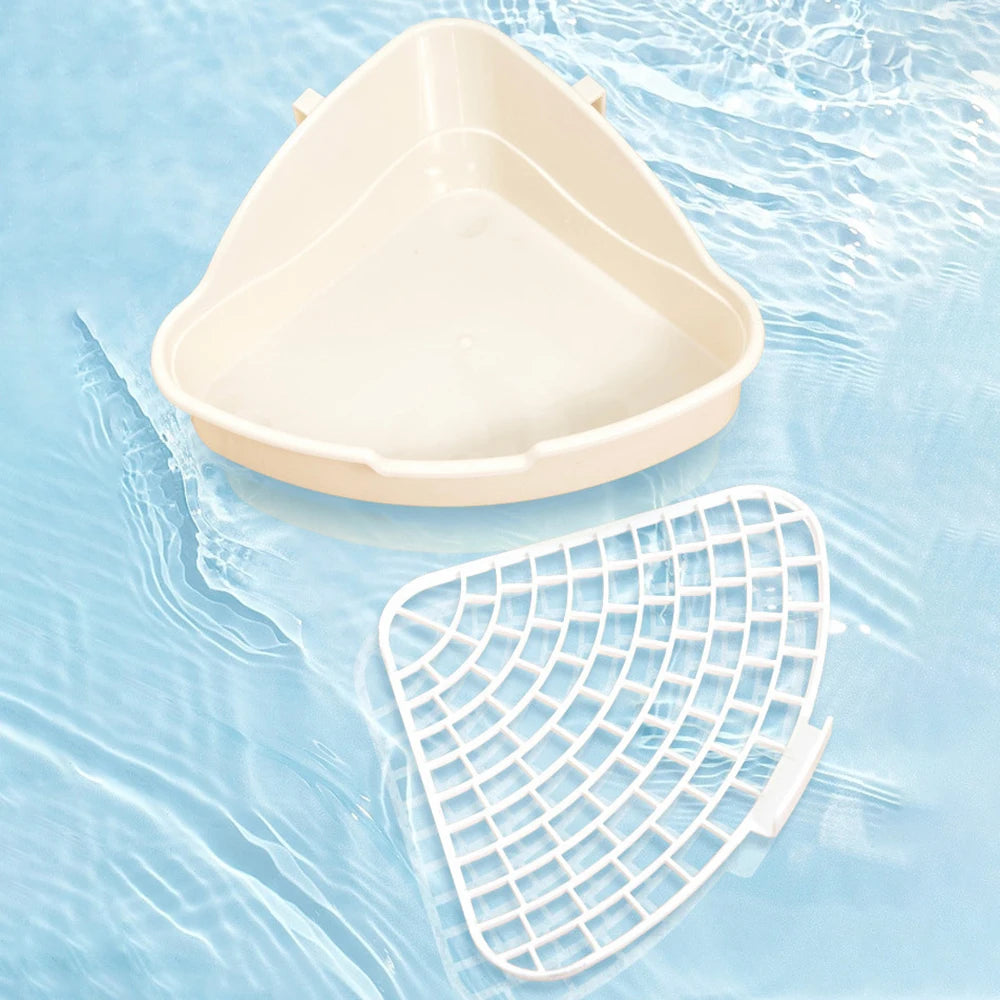 1PC Triangle Potty Corner Litter Box for Small Animals for Rabbits and Hamsters Design Easy to Space-Saving Toilet Tray