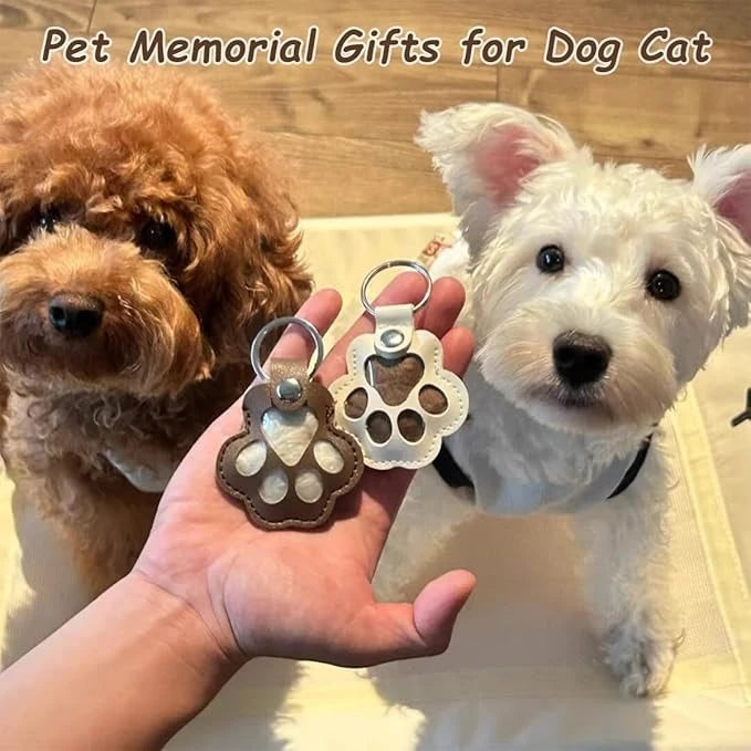 Porte-clés collector de poils de chien en cuir, souvenir commémoratif pour animaux de compagnie, pendentif de rangement de poils, cadeau porte-clés