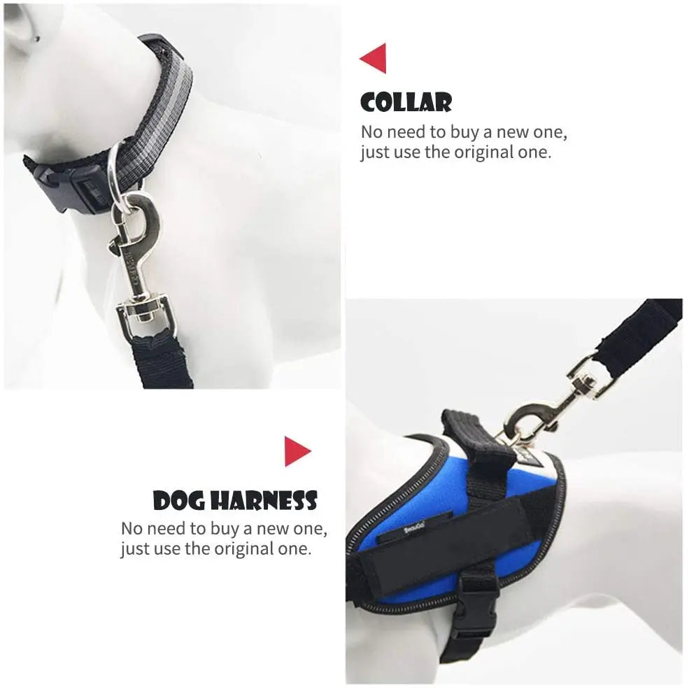 Ceinture de sécurité réglable pour chien et chat, attache de sécurité pour animal de compagnie, laisse et clip de traction, colliers et accessoires pour chien.