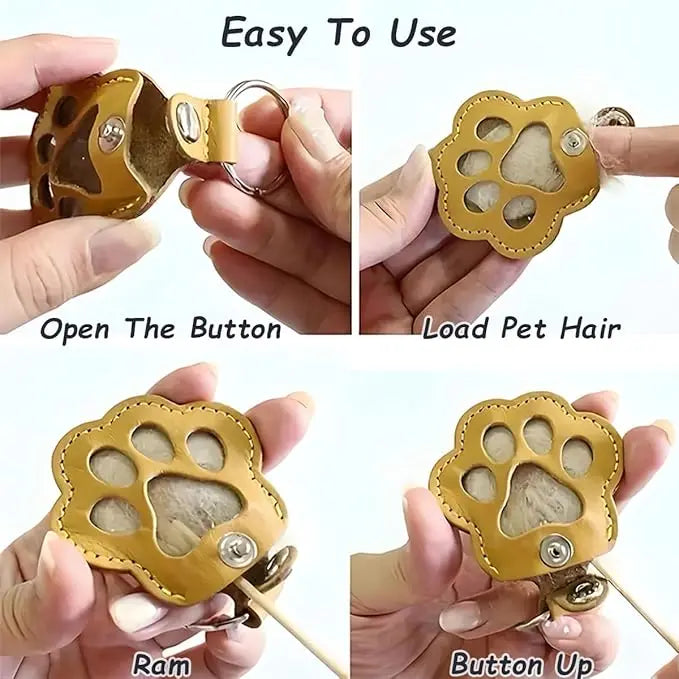 Porte-clés collector de poils de chien en cuir, souvenir commémoratif pour animaux de compagnie, pendentif de rangement de poils, cadeau porte-clés