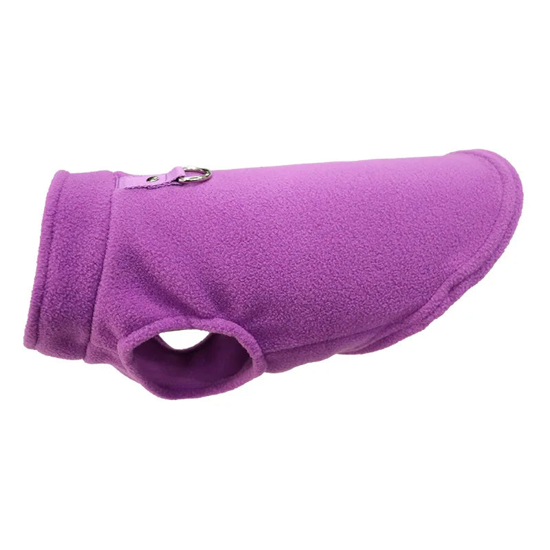 Europa, América, ropa para mascotas de Amazon, ropa para perros, chaleco polar engrosado de color liso, correa de tracción, suministros para mascotas en stock