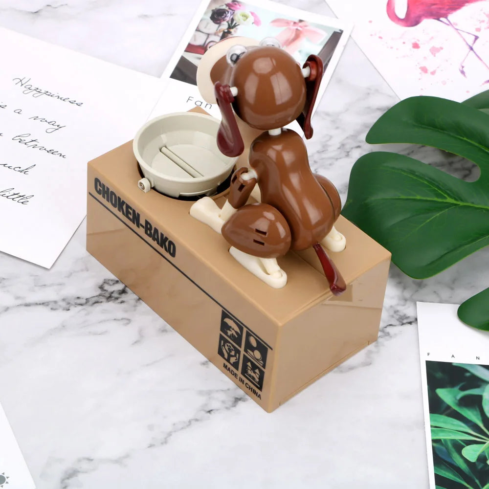 1PC Creative Electric Cartoon Eating Money Dog Piggy Bank Fortune Dog Piggy Bank Children'S Birthday Gift Toys