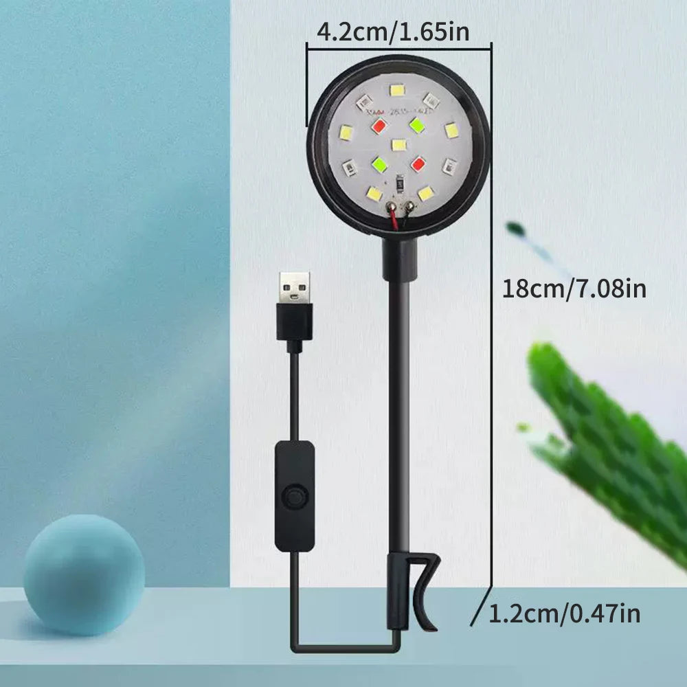 1PC Small Fish Tank Led Light Aquatic Grass Lighting Mini Fill Light Waterproof Aquarium Landscaping Accessories