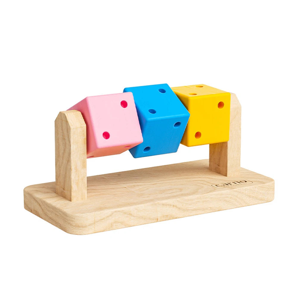 1PC Hamster Chew Toy Wood Platform Grinding Teeth Toys Exercise Intelligence Training Colorful Wooden Block for Small Animals