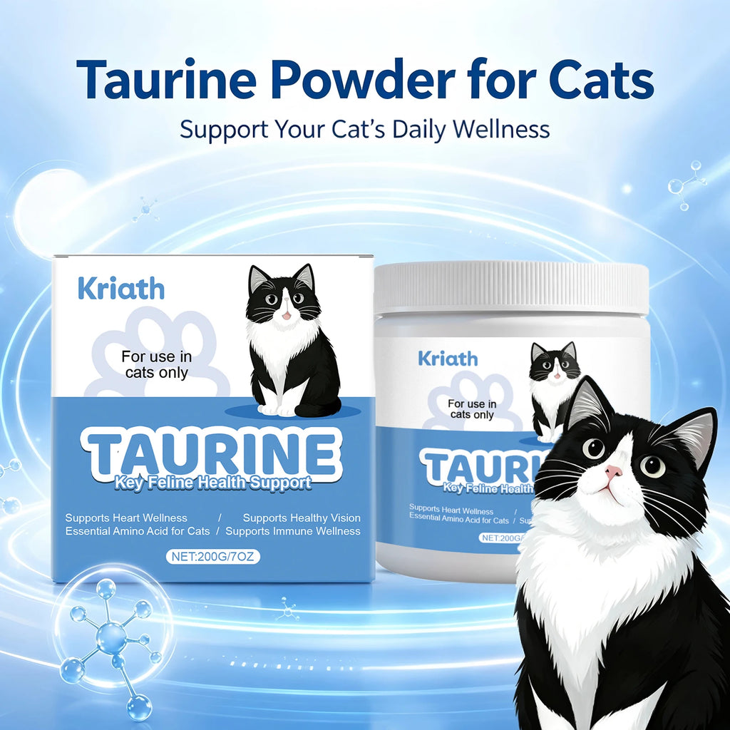 Cat Taurine Powder Supplement Support Cat Heart Wellness Healthy Healthy Eyesight Pet Body Daily Care Nutrition Powder