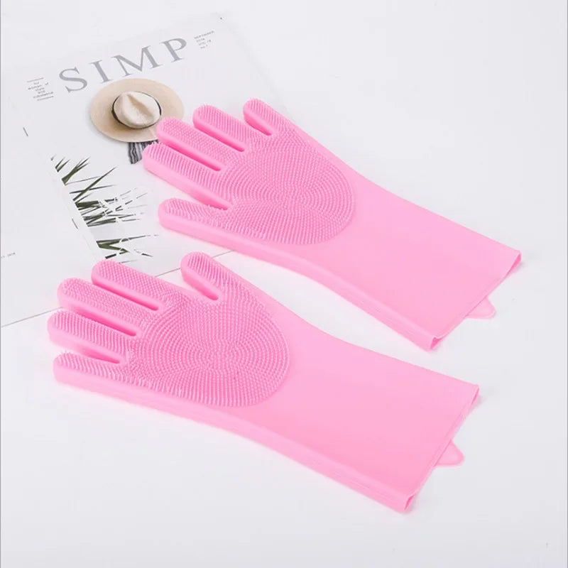 Guantes de Aseo para Mascotas Perro Gato Baño Limpieza Guante Cepillo Champú Limpieza Suave Silicona Removedor de Pelo Guante Protección de la Piel de la Mano