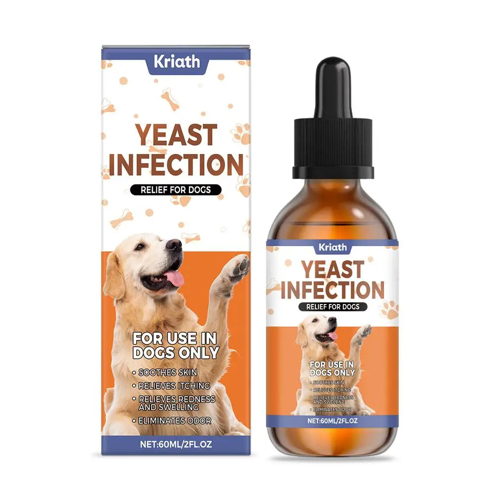 60ml Gouttes Naturelles à Base de Plantes pour les Infections à Levures chez les Chiens Complément pour la Peau et les Oreilles des Animaux Soulagement Doux des Démangeaisons et de l'Inconfort Sûr