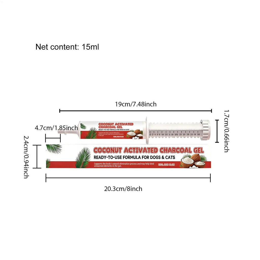 Gel de soin pour animaux à la coquille de noix de coco pour chien et chat : soutien intestinal, supplément pour la santé digestive, soulagement, équilibre digestif, soin de la flore intestinale