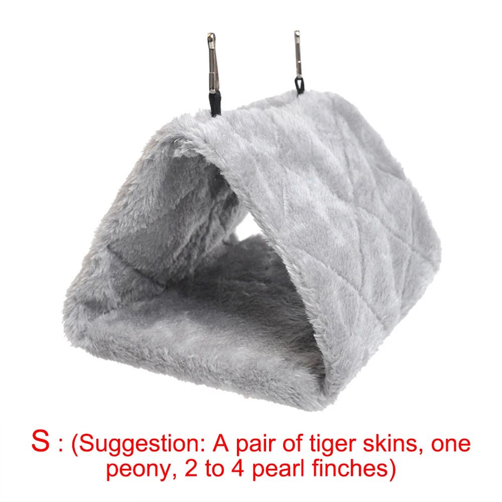 1PC Parrot Triangle Hammock - Pure Color Parrot Parrotlet Winter Warmth Cotton Nest Hanging Cage Hanging Suspension Nest