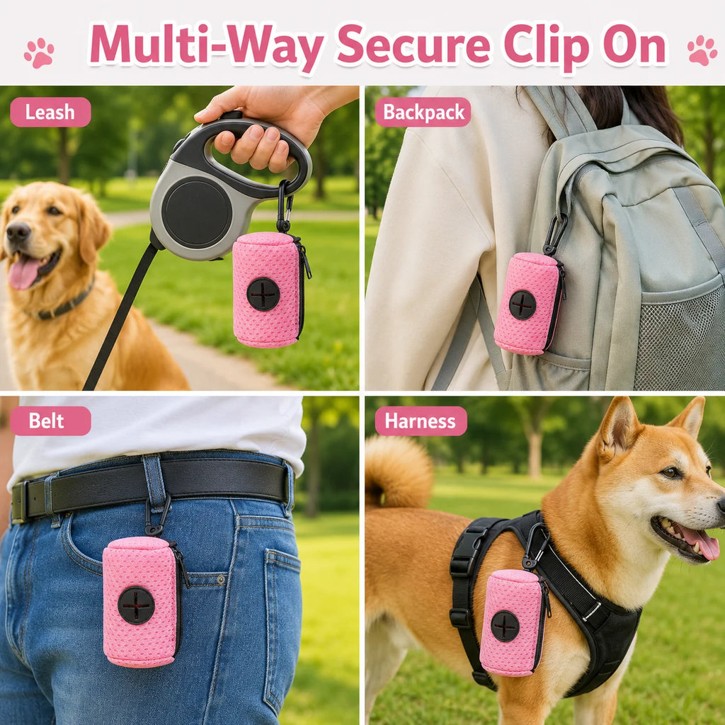Distributeur de sacs à déjections canines suspendable, porte-sacs à crottes pour chiens, distributeur de sacs poubelle pour la promenade des chiens, fournitures pour animaux de compagnie