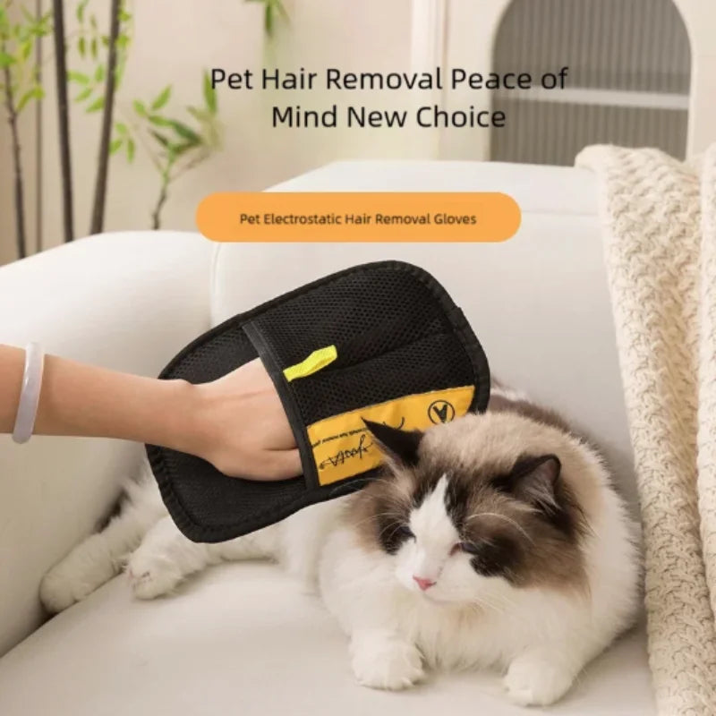 Gants réutilisables pour retirer les poils d'animaux, gants de toilettage double face pour canapé, tapis, maison, outil de ramassage des poils d'animaux, accessoires pour animaux de compagnie