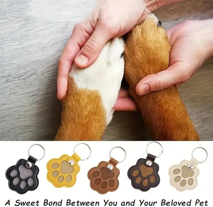 Porte-clés collector de poils de chien en cuir, souvenir commémoratif pour animaux de compagnie, pendentif de rangement de poils, cadeau porte-clés