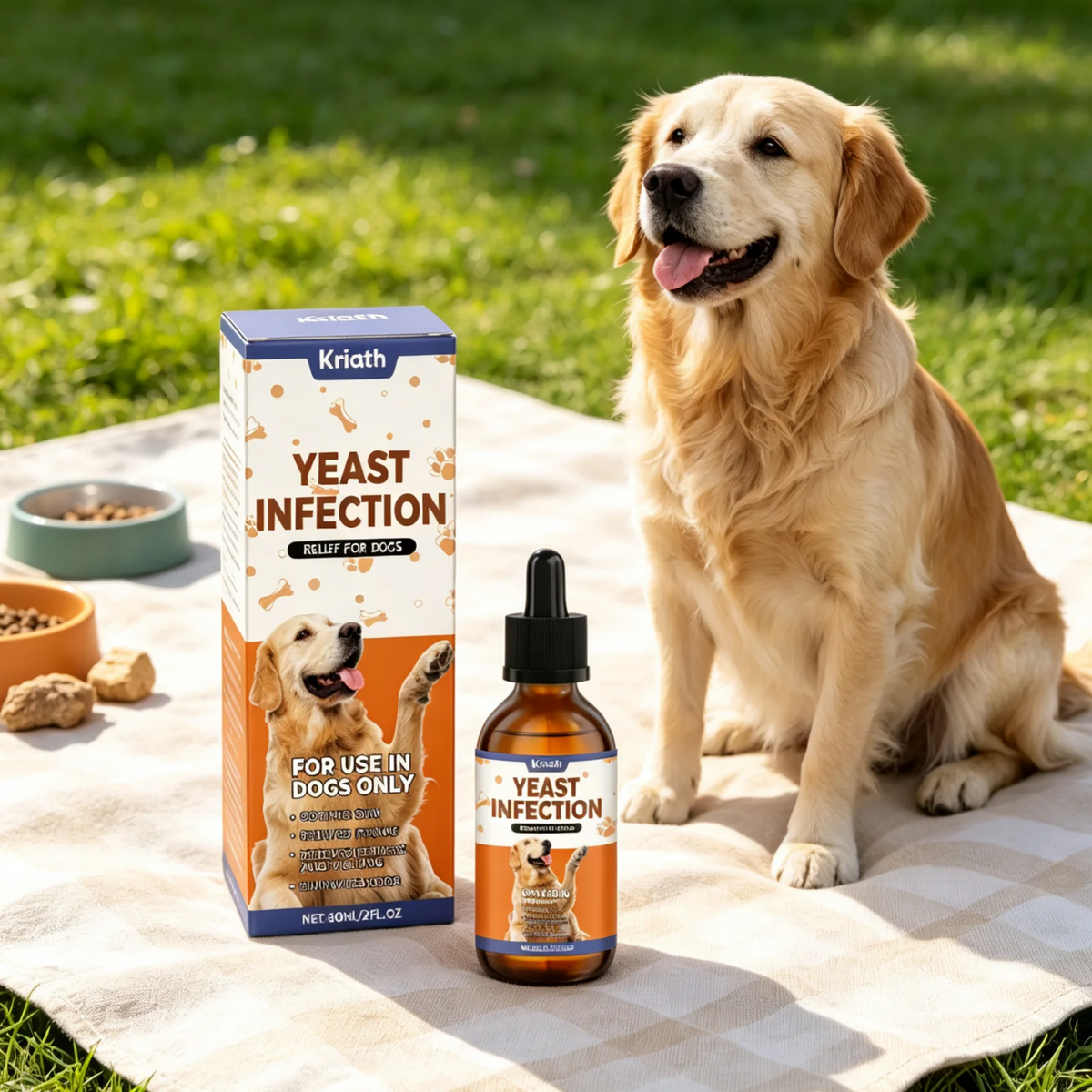 Kriath Gouttes de complément alimentaire pour chiens Favorisent l'absorption des nutriments Améliorent la défense immunitaire Formule douce Complément liquide oral pour chiens