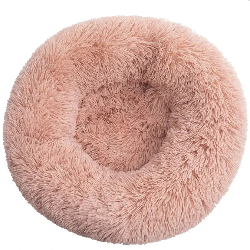 40-90cm 6 Tailles Lit Rond pour Animaux de Compagnie Grand Lit pour Chien Lit Super Doux pour Chat Niche en Peluche pour Chien Moyen Hiver Chaud Couchage