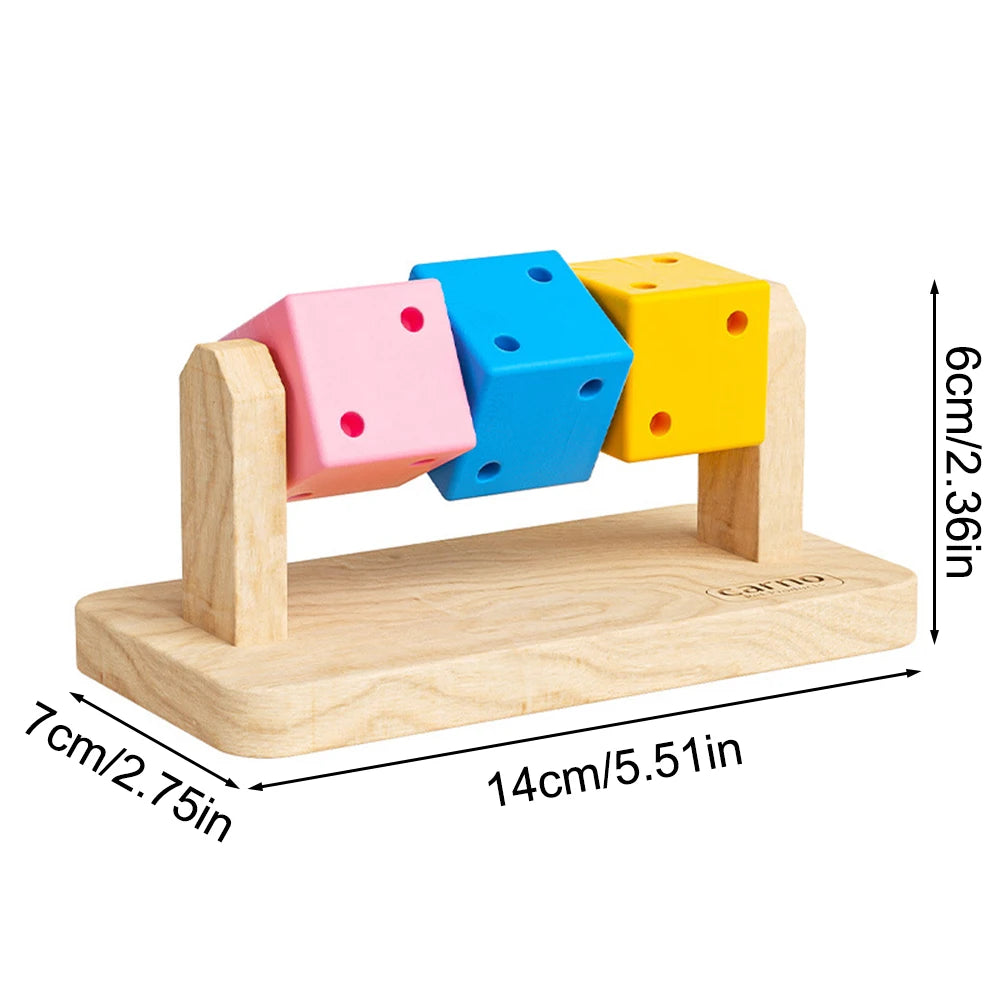 1PC Hamster Chew Toy Wood Platform Grinding Teeth Toys Exercise Intelligence Training Colorful Wooden Block for Small Animals