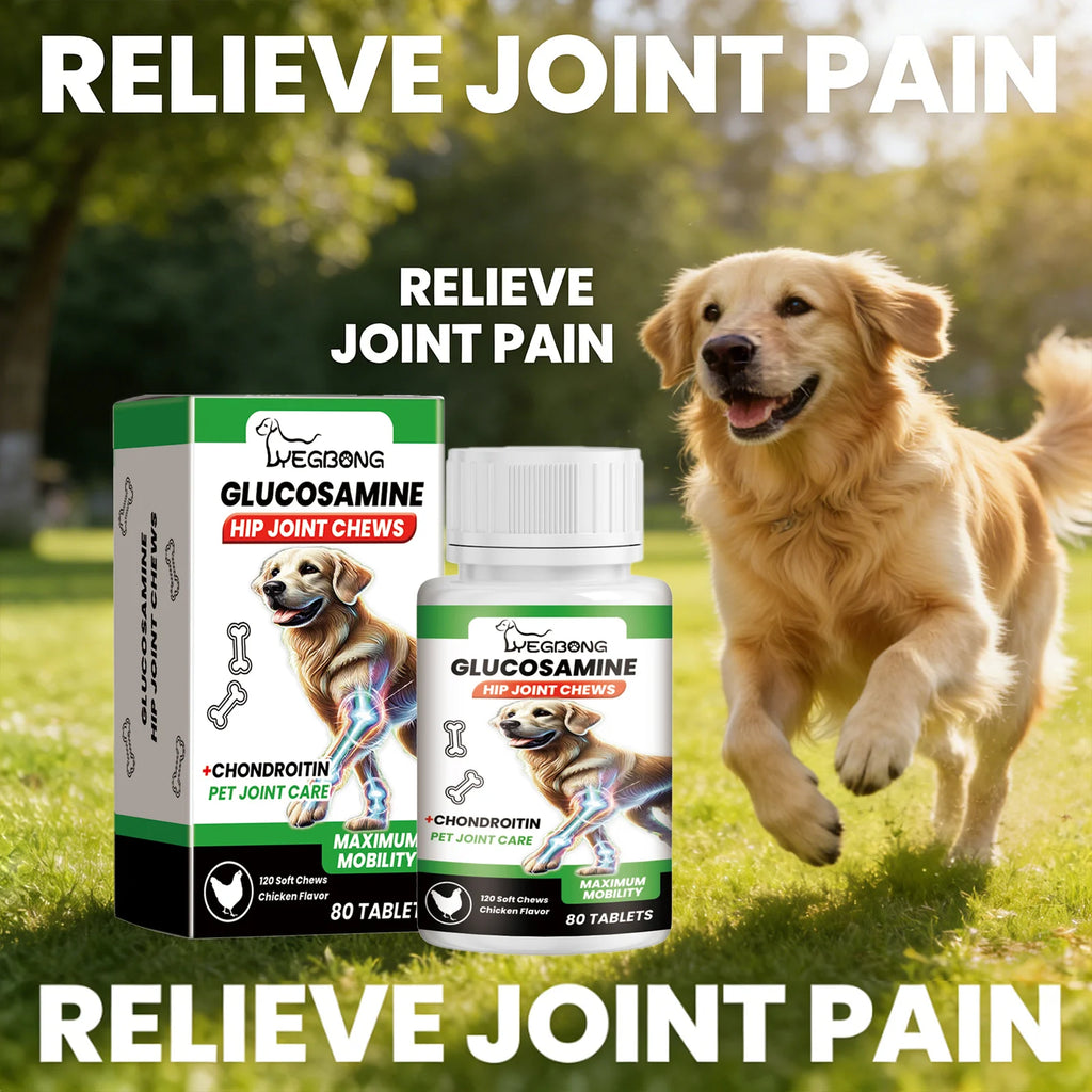 Comprimés pour les articulations Pet Joint Chew : Nourrissent, apaisent l'inconfort articulaire, améliorent la vitalité, soutiennent le tissu cartilagineux, soin des articulations, complément nutritionnel