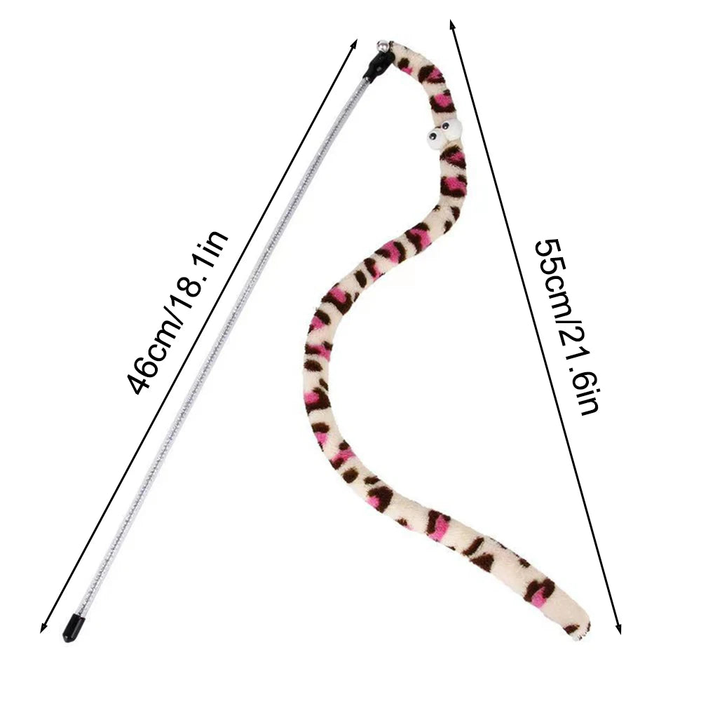 1PC Soft cartoon caterpillar, cat teasing stick, cat interactive toy, pet cat supplies, cat teasing accessories