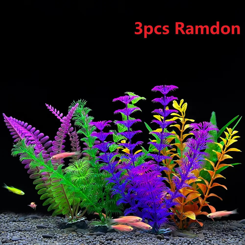 1PC Plastic Simulated Aquatic Plants For Fish Tank Landscaping, Aquarium Decoration, Seagrass Ornaments
