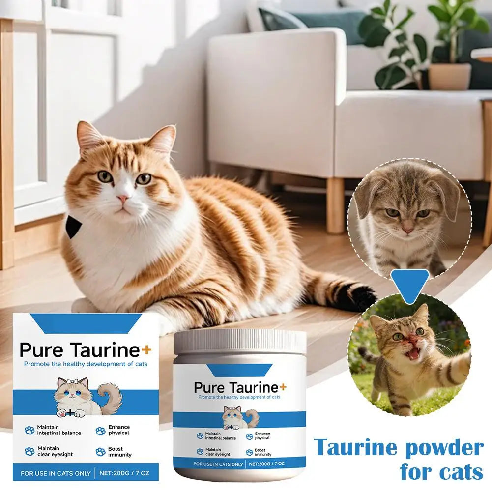 Poudre de taurine pour chat, formule douce pour le confort du corps de votre animal, massage et nutrition. Poudre de taurine pour chats.