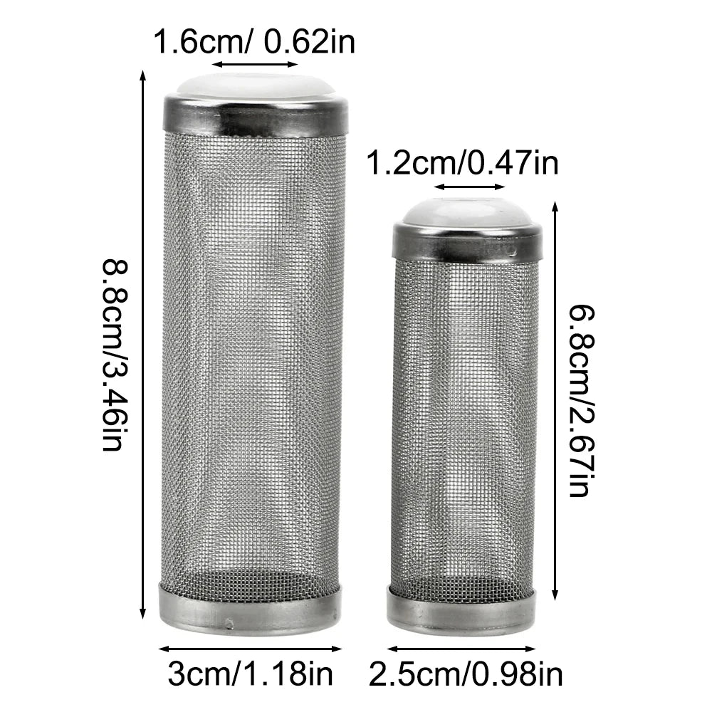 1PC Stainless steel water inlet protective sleeve, fish tank aquarium filter, water inlet filter screen sleeve