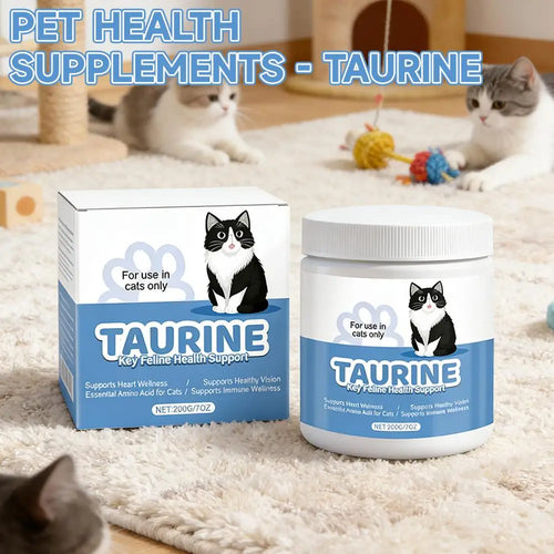 200 g de polvo para el cuidado de la salud corporal del gato 99.9% taurina pura VE zinc apoya la digestión y mejora la inmunidad para mascotas con intestino sensible