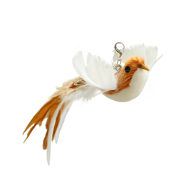 Baguette amusante en plumes d'oiseau pour chat avec accessoires de cloche, jouets interactifs pour chats, chatons, chasse, teaser, exercice, produits pour animaux de compagnie