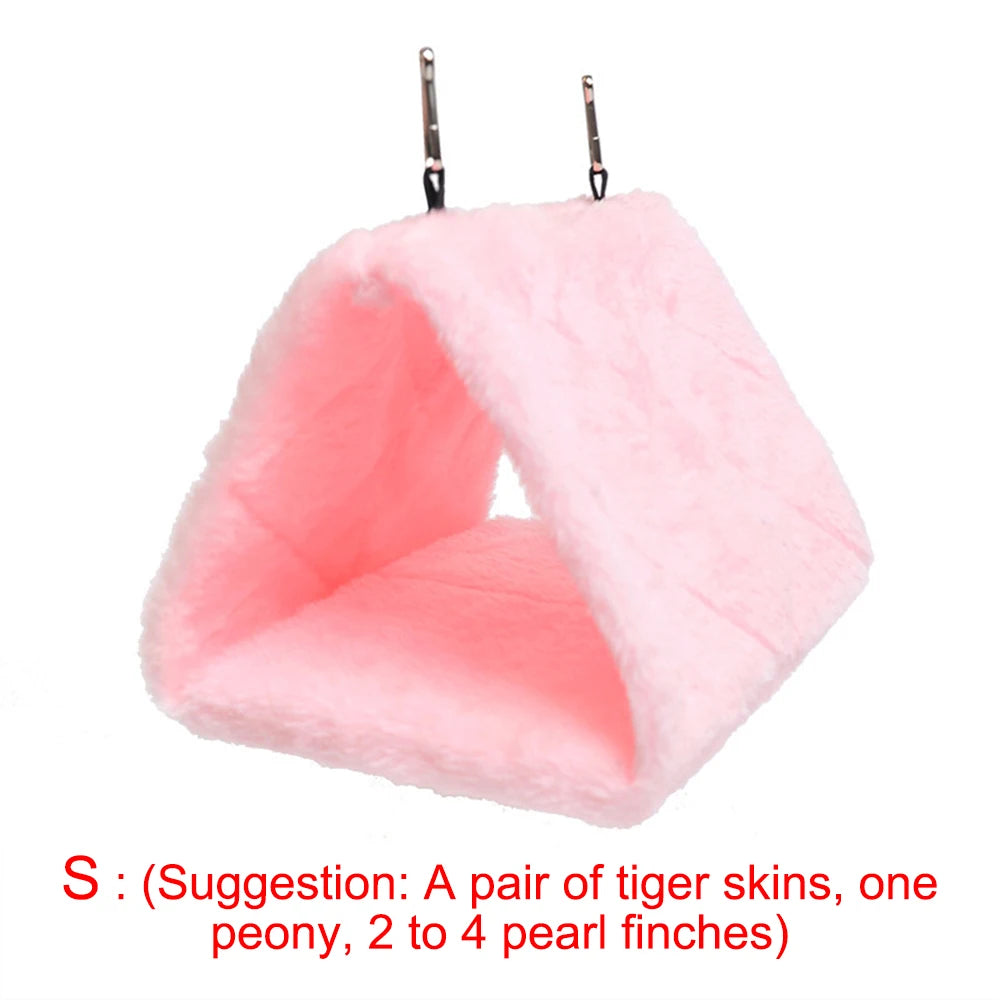 1PC Parrot Triangle Hammock - Pure Color Parrot Parrotlet Winter Warmth Cotton Nest Hanging Cage Hanging Suspension Nest