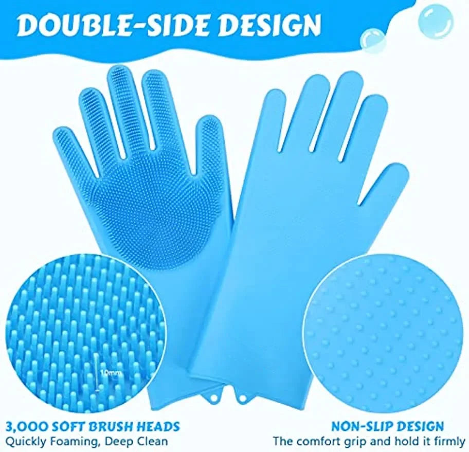 Gants de toilettage pour animaux de compagnie, brosses de bain pour chiens et chats, gants de nettoyage pour le shampoing, brosses en silicone souple pour enlever les poils, protection des mains et de la peau
