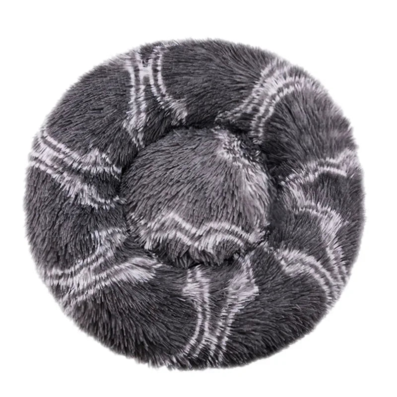 40-90cm 6 Tailles Lit Rond pour Animaux de Compagnie Grand Lit pour Chien Lit Super Doux pour Chat Niche en Peluche pour Chien Moyen Hiver Chaud Couchage