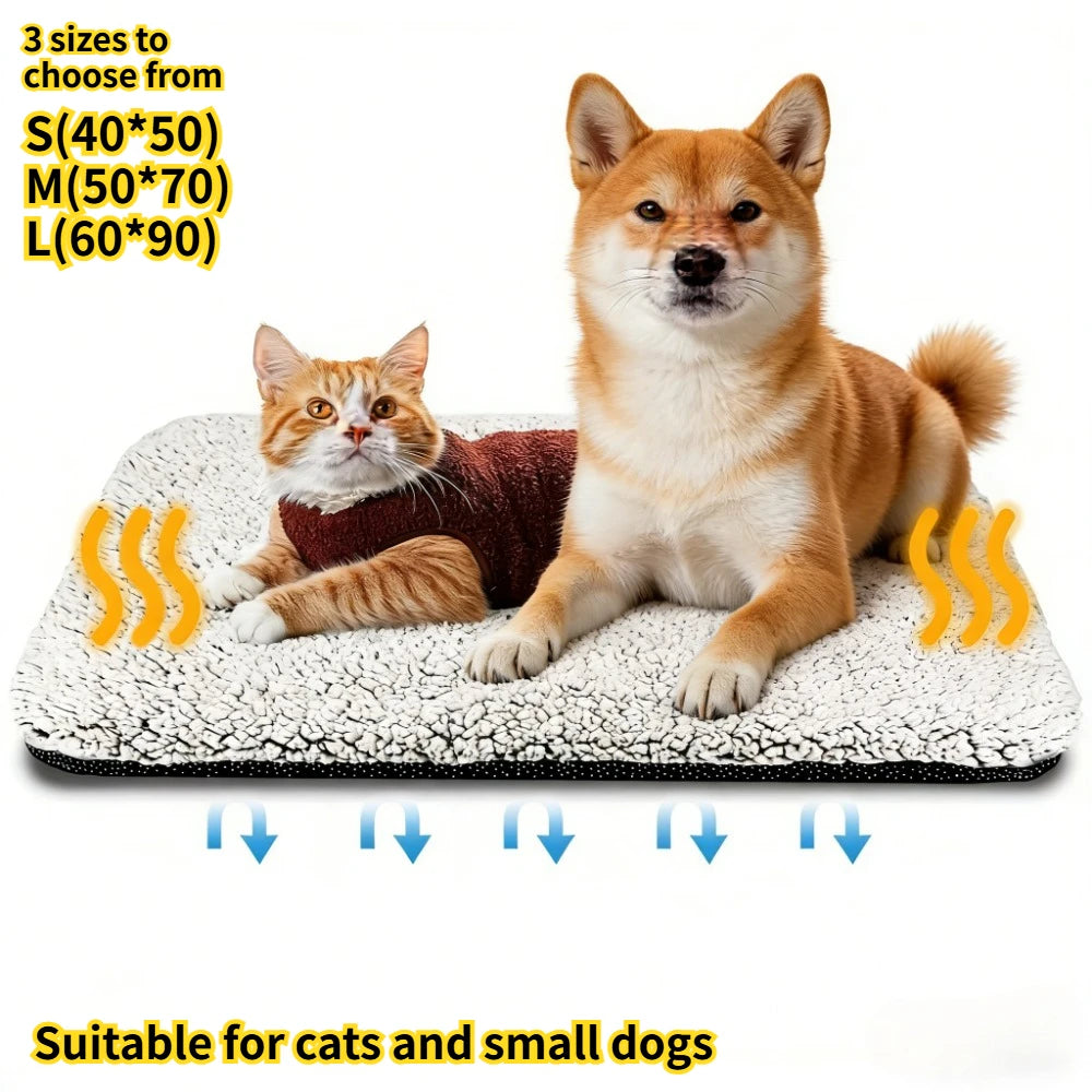 Manta de Almohadillas Autocalentables para Mascotas, Colchoneta Térmica Cálida Lavable para Cachorros y Perros, Cama Térmica para Gatos y Perros