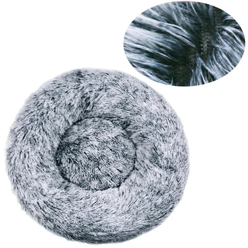 40-90cm 6 Tailles Lit Rond pour Animaux de Compagnie Grand Lit pour Chien Lit Super Doux pour Chat Niche en Peluche pour Chien Moyen Hiver Chaud Couchage