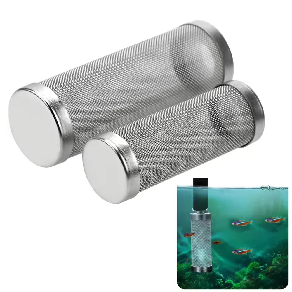 1PC Stainless steel water inlet protective sleeve, fish tank aquarium filter, water inlet filter screen sleeve