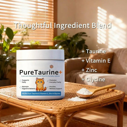 200g Polvo para el cuidado de la salud corporal del gato 99,9 % de taurina pura VE Zinc apoya la digestión mejora la inmunidad suplementos nutricionales diarios