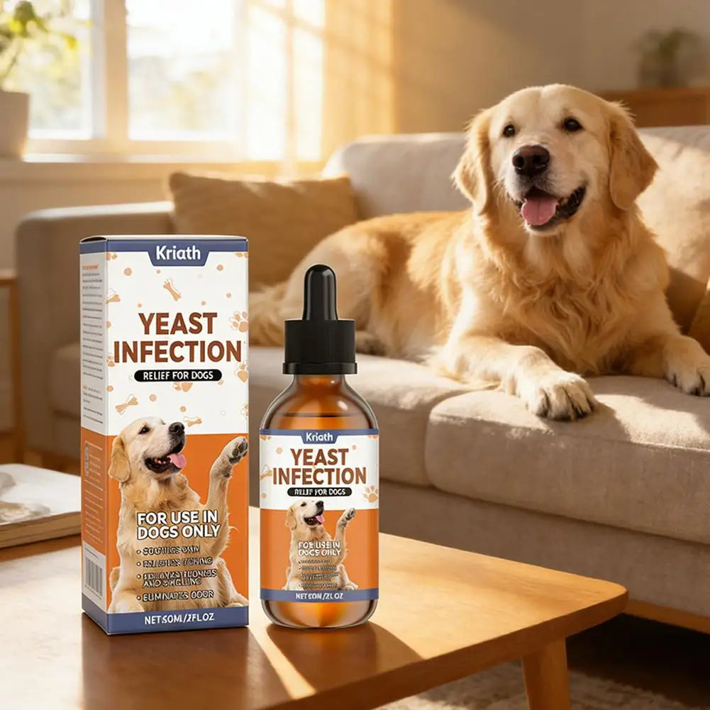 60ml Gouttes Naturelles à Base de Plantes pour les Infections à Levures chez les Chiens Complément pour la Peau et les Oreilles des Animaux Soulagement Doux des Démangeaisons et de l'Inconfort Sûr