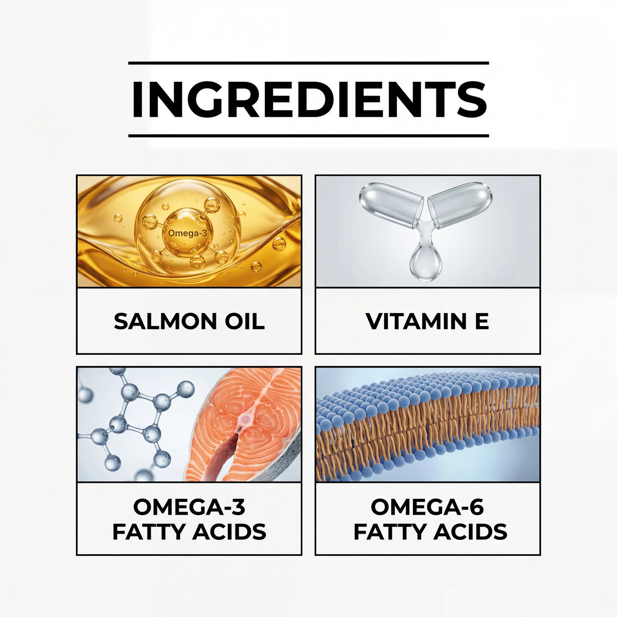 Huile de Saumon Naturelle pour Animaux de Compagnie, Complément Alimentaire Liquide pour Chien, Vitamine E, Pelage Brillant et Santé Cardiaque, Formule Douce, Flacon Pompe