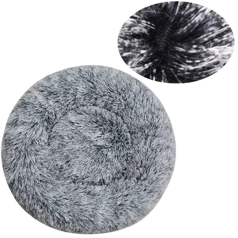 40-90cm 6 Tailles Lit Rond pour Animaux de Compagnie Grand Lit pour Chien Lit Super Doux pour Chat Niche en Peluche pour Chien Moyen Hiver Chaud Couchage