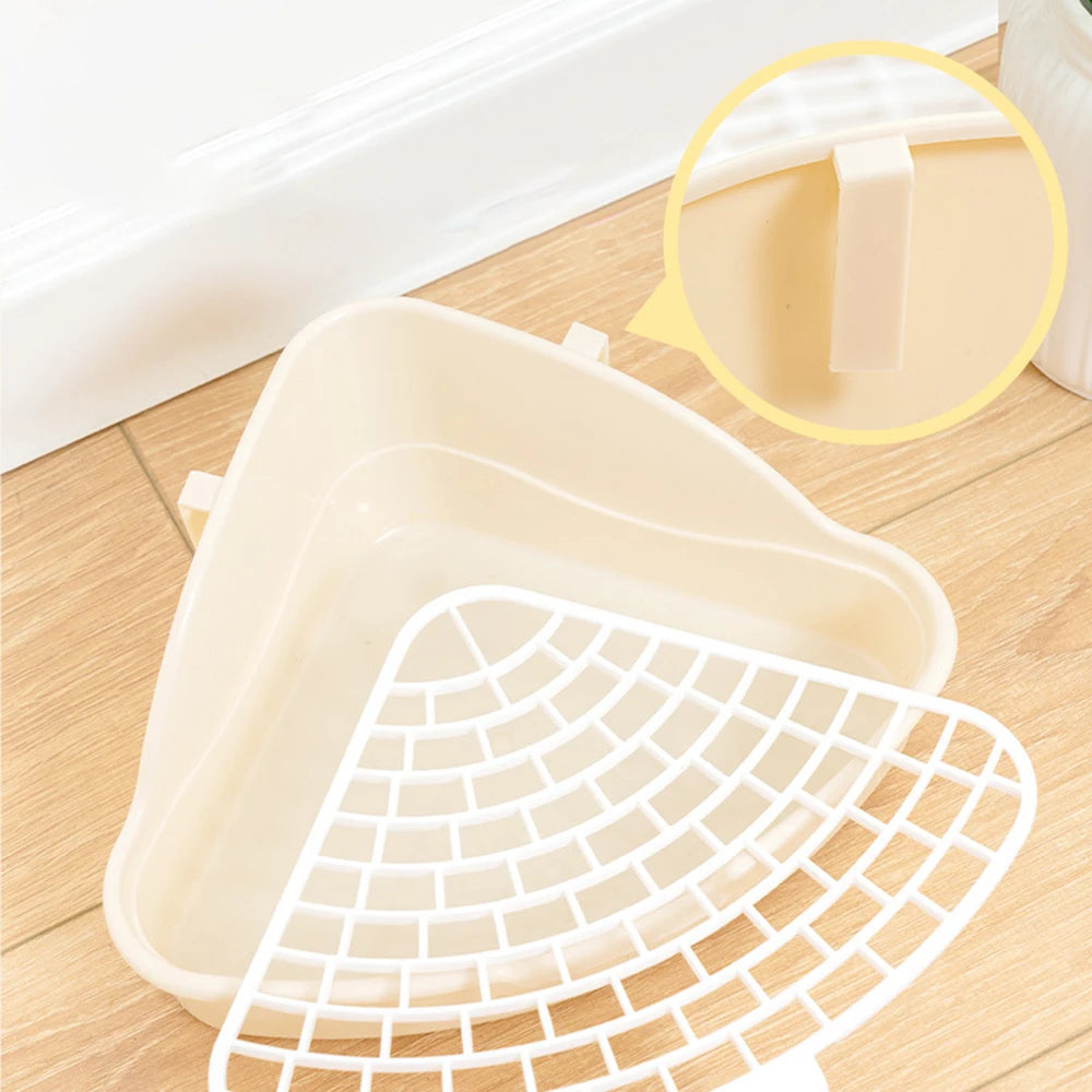 1PC Triangle Potty Corner Litter Box for Small Animals for Rabbits and Hamsters Design Easy to Space-Saving Toilet Tray