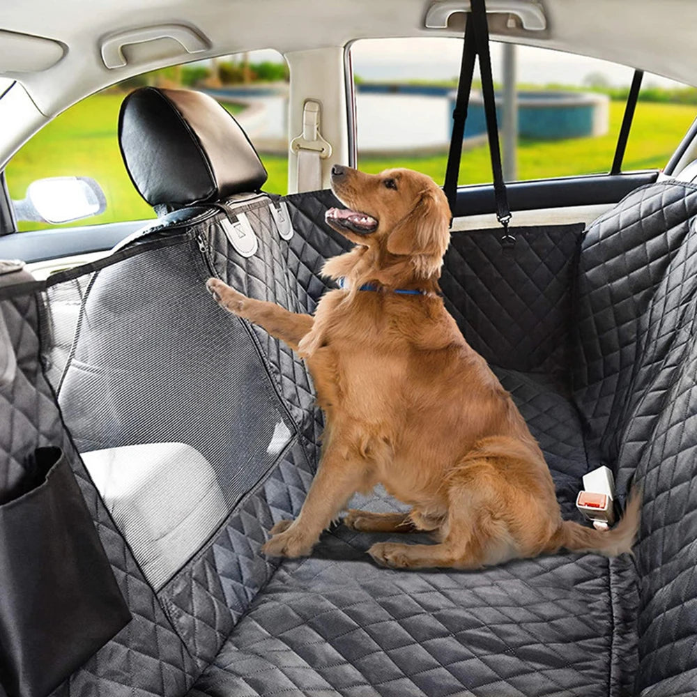 1PC Winter Dog Seat Cover for Back Seat, Waterproof with Mesh Window, Scratch Prevent Anti-slip Dog Car Hammock, Standard